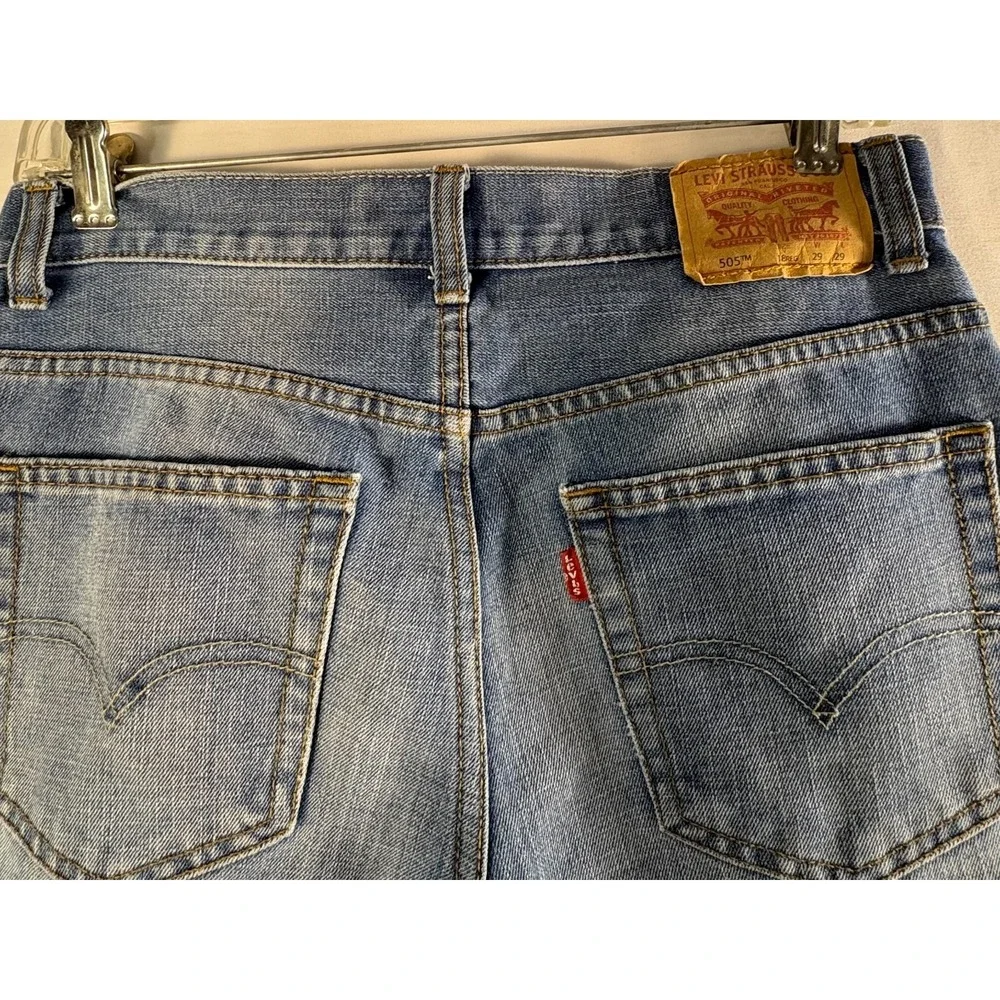 Levis Youth 505 regular blue‎ faded light straight leg denim jeans 18 reg 29/29